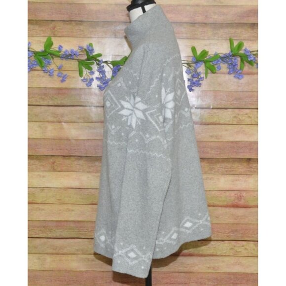 Christian Siriano Ladies Silver Snowflakes Christmas Turtleneck Sweater Size L - Picture 5 of 9